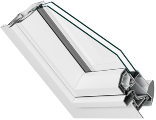 Fenêtre de toit PVC vue de coupe technique