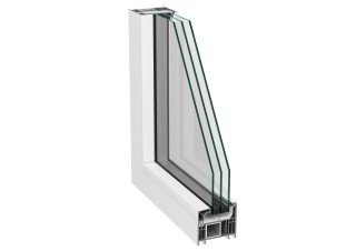 Fenêtre fixe PVC vue de coupe