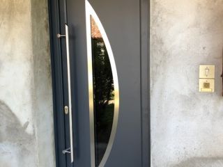 Porte d'entrée en aluminium Savannah gris anthracite