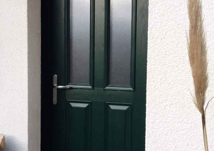 Porte d'entrée coloris Vert de qualité.