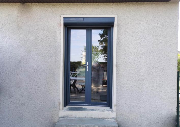 Installation porte-fenêtre aluminium TA84OC RAL 7016