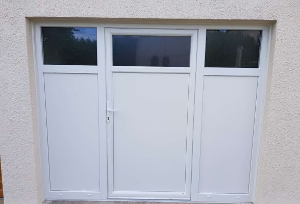 Porte fenêtre PVC blanc pour garage