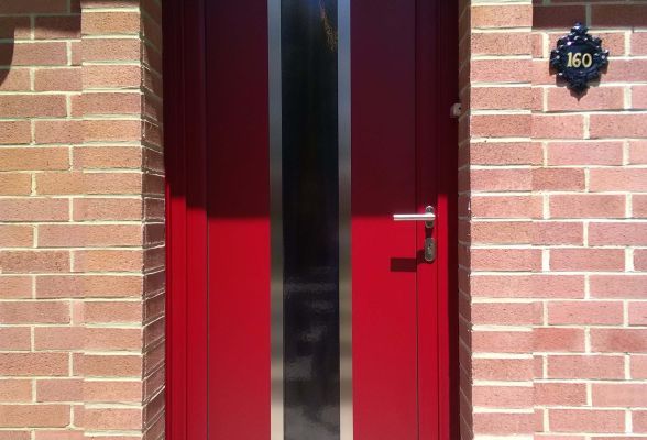 Porte d'entrée en aluminium rouge Jubba.