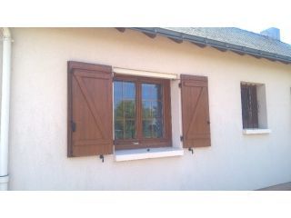 Rénovation fenêtres PVC ton bois, porte volets
