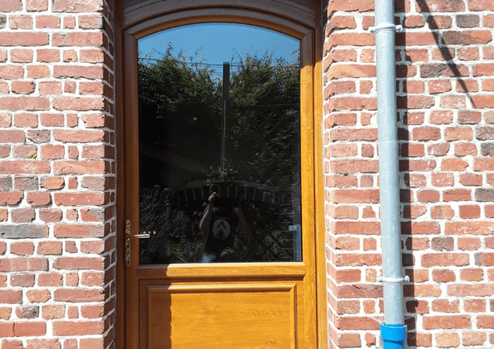 Porte fenêtre cintrée chêne doré Cambrai