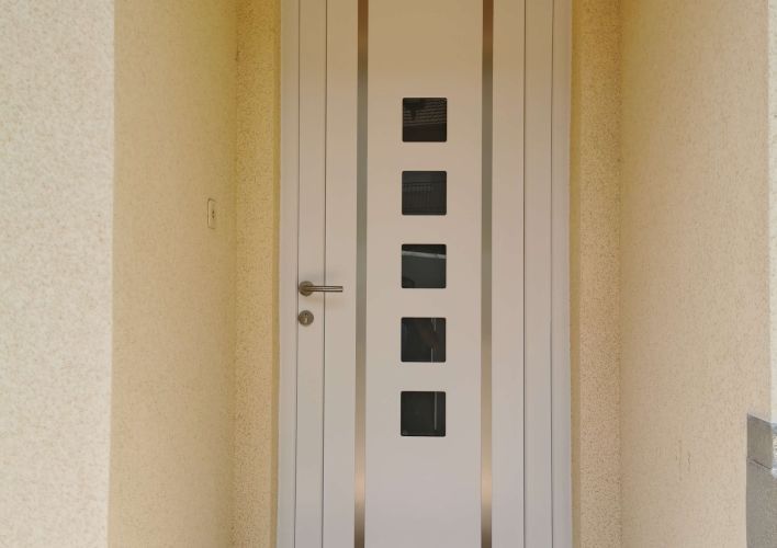 Porte d'entrée PVC blanc modèle CALI