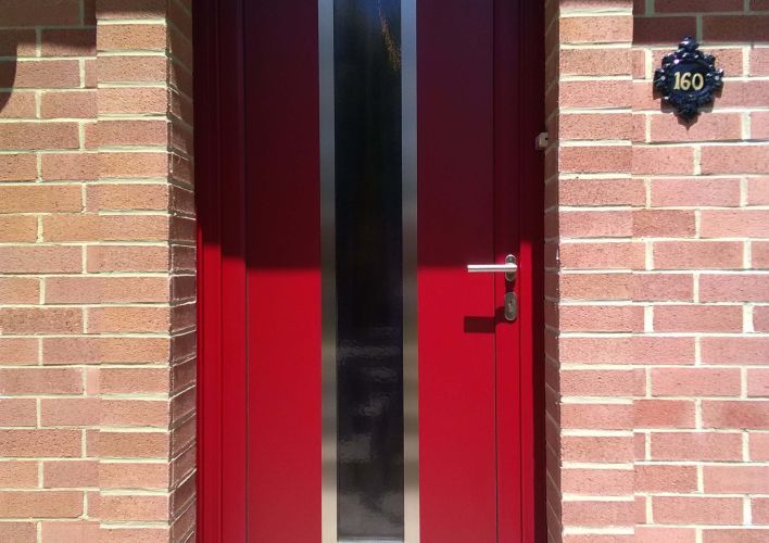Porte d'entrée en aluminium rouge Jubba.