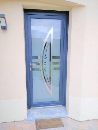 Porte d'entrée Alu Opale Gris Anthracite