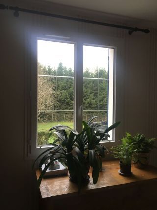 Porte fenêtre PVC avec croisillons gravés