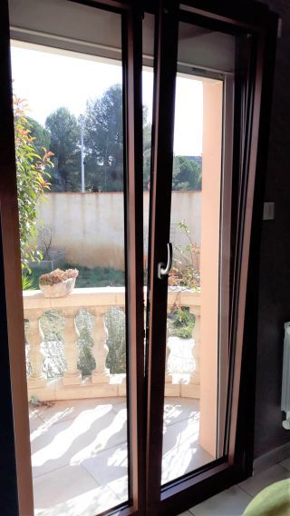 Porte-Fenêtre en aluminium brun TRYBA Mauguio