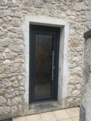 Porte d'entrée PVC Baroque Anthracite