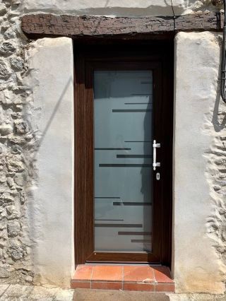 Porte d'entrée Larimar avec impression sur vitrage
