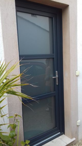 Porte d'entrée Aluminium HA80 avec vitrage dépoli