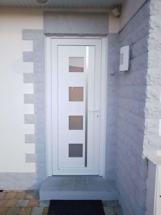 Porte d'entrée PVC blanc modèle Bogota
